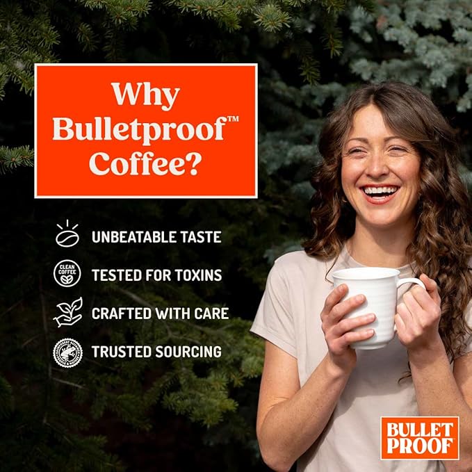Bulletproof Original Medium Roast Single-Serve Pods, 10 Count, Arabica Beans, Clean Coffee Tested for Toxins, Packaging May Vary