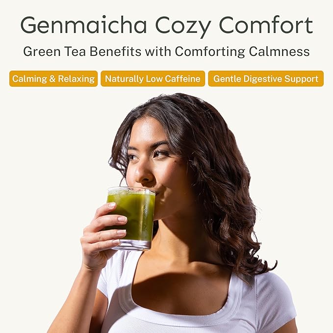 Yu Tea Organic Genmaicha Green Tea Powder, 75 Servings | Japanese Green Tea & Roasted Brown Rice | Low Caffeine & Unsweetened | Relaxation, Antioxidants & Digestion | Resealable Pouch, 2.65 oz