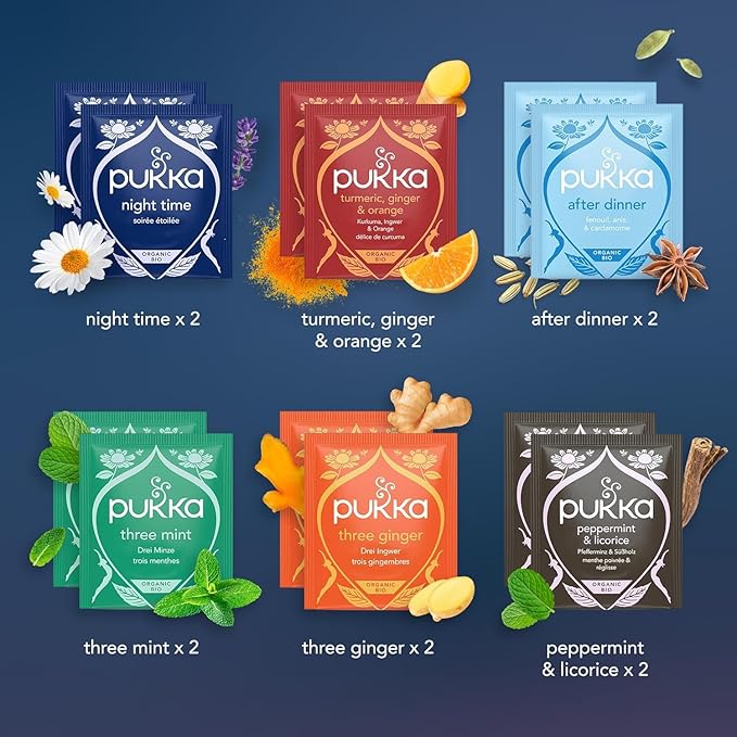 Pukka 2025 Advent Calendar Organic Tea Sampler, Selection of 24 Delightful Black & Green Tea Infusions, Christmas Gift Idea for Tea Lovers, 100% Organic (Pack of 2)