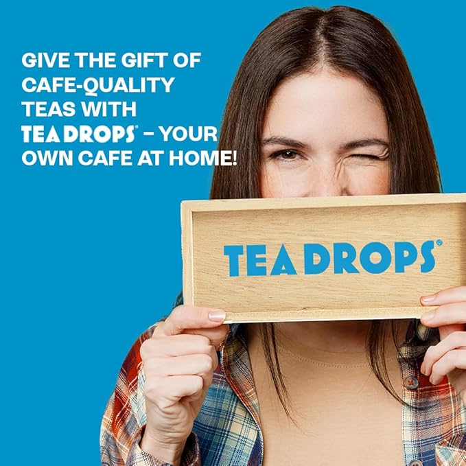 Tea Drops Holiday Gift Set | Organic Dissolvable Loose Leaf Tea | Microplastic-Free | Chai Spice Chocolate Earl Grey Citrus Ginger Rose Matcha Peppermint Ube Vanilla Bean Thai | 9 Sampler Assortment - 1 Per Flavor
