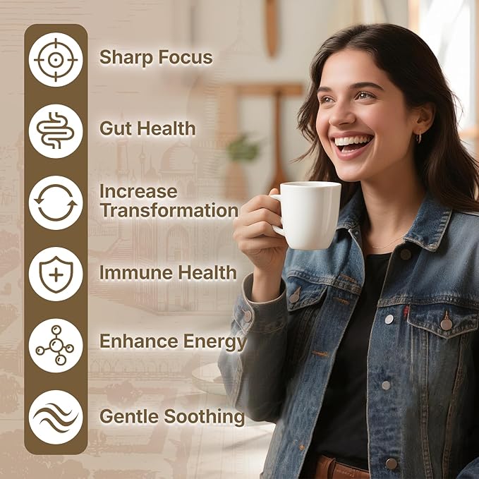Veltracha Mushroom Chai Tea, Instant Decaf Chai Tea Powder with 6 Adaptogenic Mushrooms, Spiced Chai Latte for Energy & Focus Support, 6.35 oz 20 Servings (Natural Coconut)