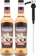 Upouria Salted Vanilla Syrup Flavoring, 100% Vegan, Gluten-Free, Kosher, 750ml bottle (Pack of 2) with 1 Syrup Pump