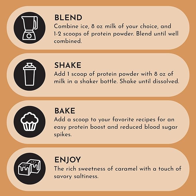 Salted Caramel Protein Powder – 30-Serving Blend with 100% Grass-Fed Whey & Organic Plant Proteins – Flavored with Real Ingredients – Supports Muscle Recovery & Energy