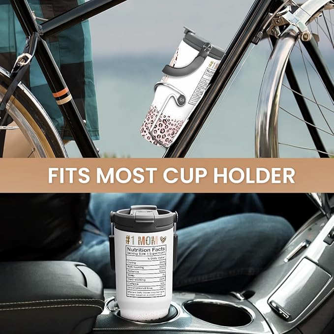 Mom Tumbler 30oz, Best Mom Ever Tumbler Stainless Steel Insulated Coffee Travel Mug with Handle & Flip Straw Lid, Gifts for Mommy, Presents for Mom for Christmas Birthday Mothers Day Valentines