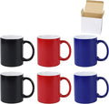 11oz Color Changeable Sublimation Mug 3 Assorted Colors of Black, Blue and Red, Packed in White Box, Case of 6