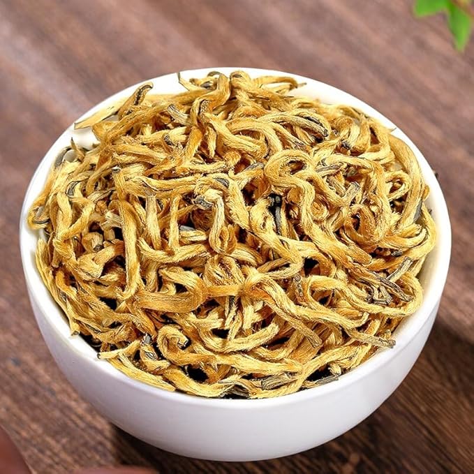 Yunnan Dianhong Black Tea – Golden Needle, 金针, GoldenTip, GoldenMonkey, 金丝, Golden Hair – Loose Leaf Chinese Red Tea, 100g / 3.53oz – Bold, Full-Bodied, Delicate and Naturally Sweet