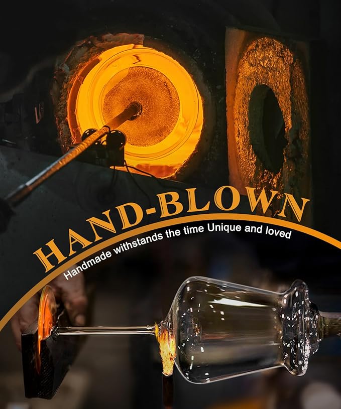 OJA Red Wine Glasses Set of 2, Large Burgundy Glasses 23 OZ, Hand Blown Crystal Glass Light, Clear, Best for Wine tasting, Birthday, Christmas, Anniversary, Father's Day