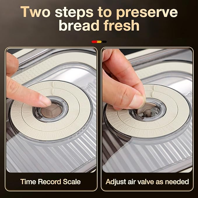 Stainless Steel Bread Box with Handle - a sealed bread storage container featuring a sealed lid and a handle, suitable for time-recording storage. This bread box is ideal for preserving kitchen food