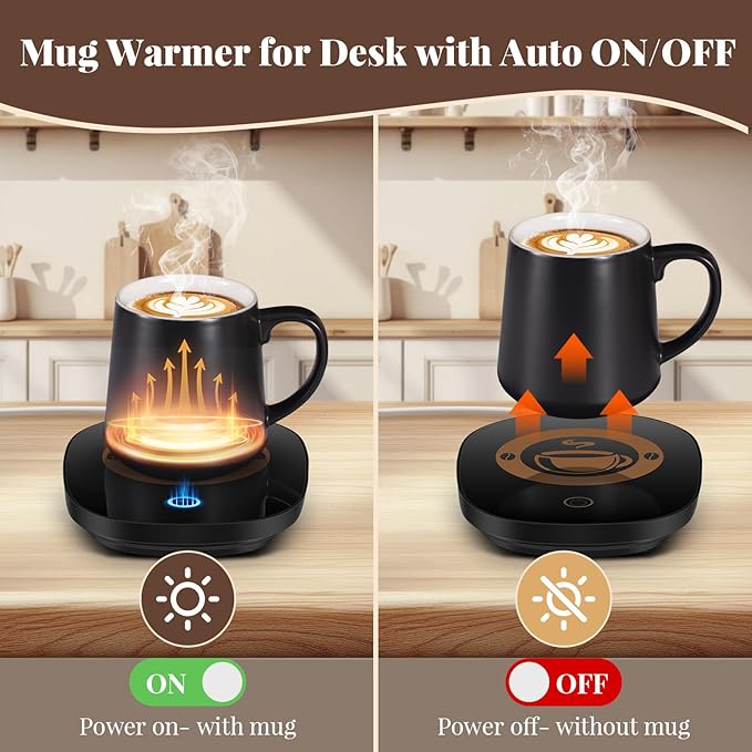 Coffee Mug Warmer for Desk with Auto Shut Off, Coffee Warmer with Auto Shut Off for Desk Office Home (Birthday Xmas Gifts)