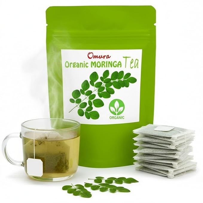Omura Moringa Tea Bags – Herbal Tea Infusion, Smooth & Earthy Flavor, Naturally Refreshing, Tea Bags (MORINGA 25-TEA-BAGS)