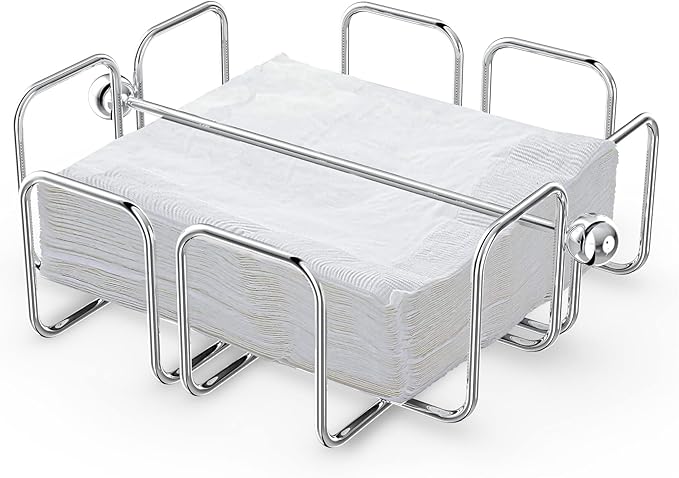 Flat Napkin Holder for Table-Kitchen Napkin Dispenser Serviette Holder Kitchen & Dining Room Décor, Decorative Clear Cocktail Napkin Kitchen Décor Napkin Holder for Dining Table