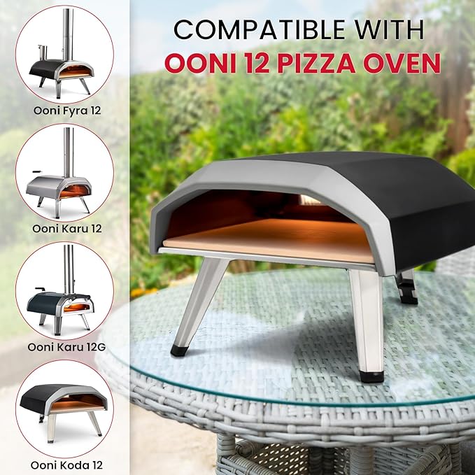 Unicook Pizza Stone 13 Inch, Cordierite Square Baking Stone for Ooni 12 Oven, Ideal for Making Crispy Crust Pizzas Bread and Cookies