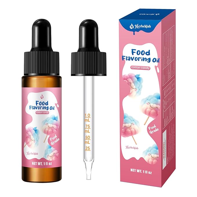 Cotton Candy Flavoring Extract – 1 fl oz Concentrated Food Flavoring Oil for Baking, Candy Making, Lip Gloss & Desserts, with Glass Dropper