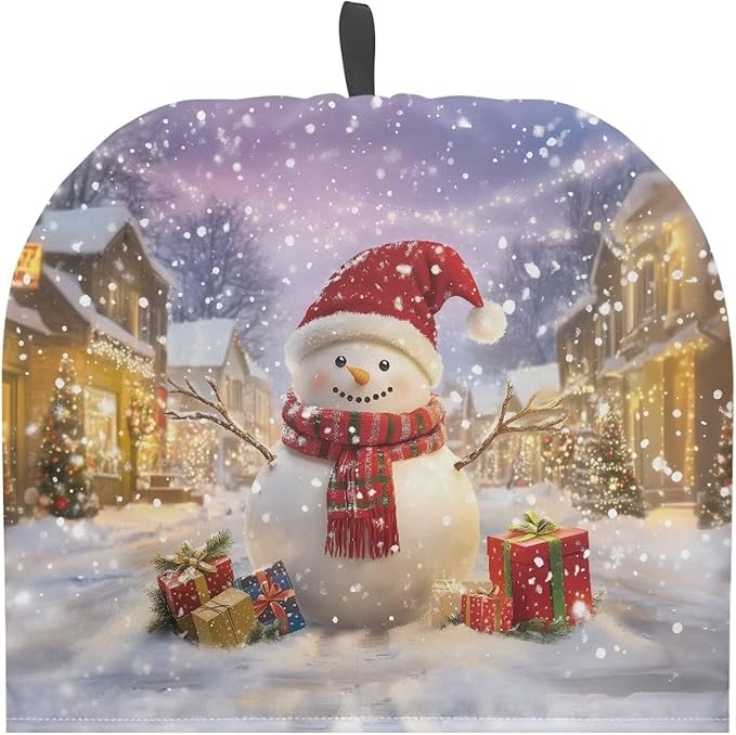 Snowflake and Snowman Tea Cozy for Teapot Tea Insulated for Women Thick Tea Cozies Keep Warming Teapot Dust Protector Fashion Kitchen Accessories for Housewife Teapot Cover