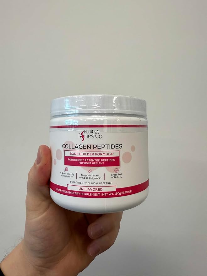 FORTIBONE Collagen Peptides Essential Bone Builder Hydrolyzed Collagen Powder for Women & Men, Clinically-Supported for Bone Strength & Density, Gluten Free & Dairy Free - Unflavored (30 Servings)