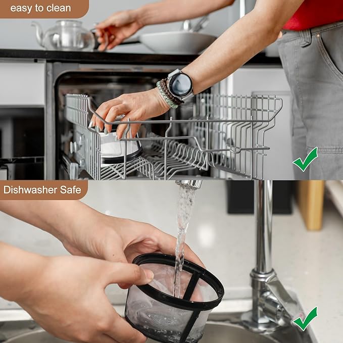 Maxdot 4 Packs Reusable Coffee Filters 4-5 Cup Replacement Mesh with Handle 2.8 x 3.1 x 2 Reusable Filter Basket Compatible with Mr. Coffee Most Coffeemakers Brewers Universa(Nylon,White)