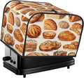 Bread Pattern 4 Slice Toaster Cover Wide Slot Dustproof Bread Maker Cover Fingerprint Bakeware Protection Kitchen Appliance Cover Toaster Bag