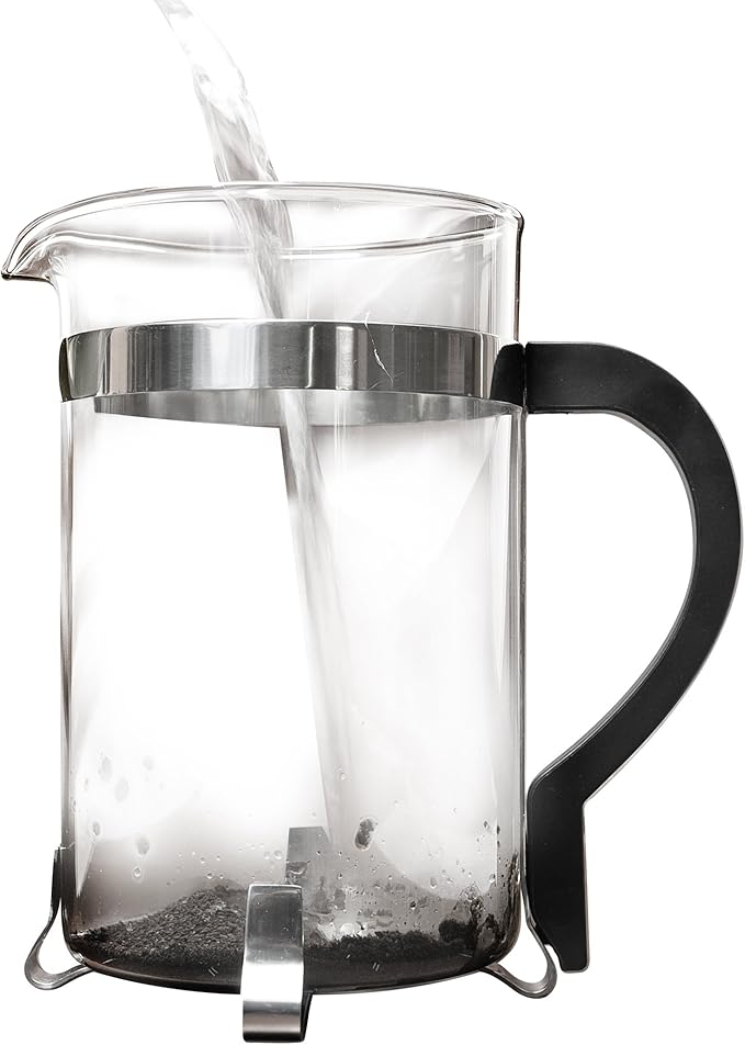 Primula Classic French Press Coffee/Tea Maker - Glass 8 Cup/32 Oz, Black/Chrome Accents