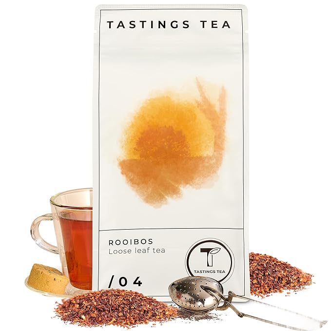 Tastings Tea Rooibos - 8 oz Loose Leaf | South African Herbal Flavour| Caffeine Free