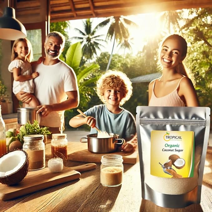 Tropical Goodness Organic Coconut Palm Sugar — 16 oz (1 lb) | USDA Organic • Kosher • Vegan • Non-GMO | Natural Low-Glycemic Sweetener for Baking, Coffee, & Cooking — Sustainable, Unrefined Tropical Flavor