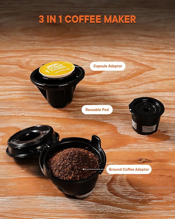 SHARDOR 3 in 1 Coffee Maker, K Cup Coffee Maker Compatible with Ground Coffee & Teas, Single Serve Coffee Machine, 6–14oz Brew Sizes, 40oz Detachable Water Reservoir, Descale Settings, White