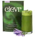 Clevr Organic Honey Lavender Matcha SuperLatte, Instant Ceremonial Grade, Superfood Powder Blend, Oat Milk, Lion Mane, Reishi Mushroom, Coconut Cream, Ashwagandha, Serve Hot or Iced (14 Lattes)