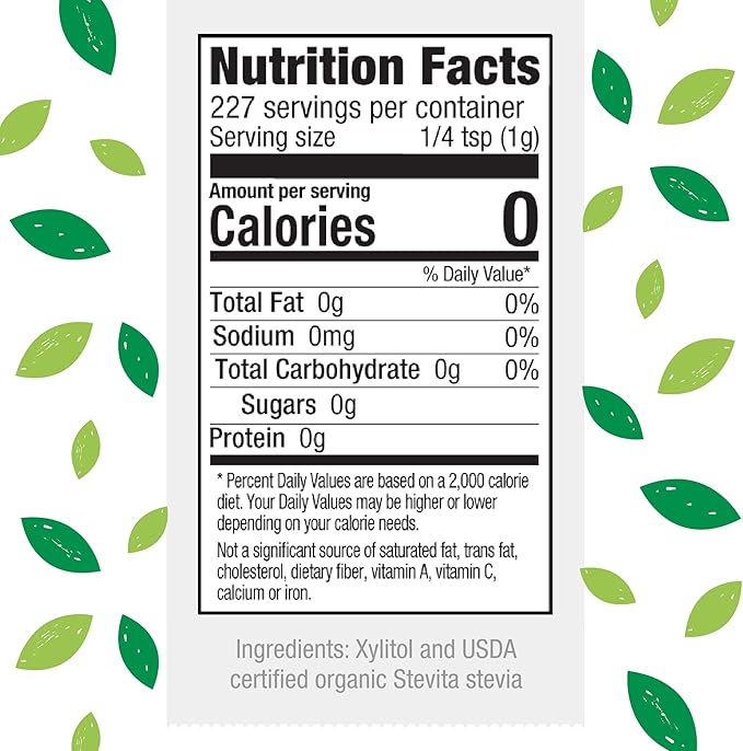 Stevita Stevia with Xylitol Supreme - 8 oz Pouch - All-Natural Stevia Extract, Natural Sweetener, No Calories - Non-GMO, Vegan, Kosher, Keto, Paleo, Gluten Free, Erythritol-Free - 227 Servings