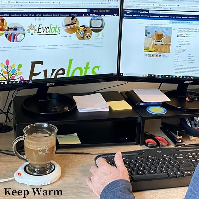 Evelots Electric Desk Cup Warmer 4 Pack - Candle Warming Plate - Coffee Mug Heater - Also Great for Hot Tea, Hot Chocolate, Soup, Scented Candles - On/Off Indicator Light