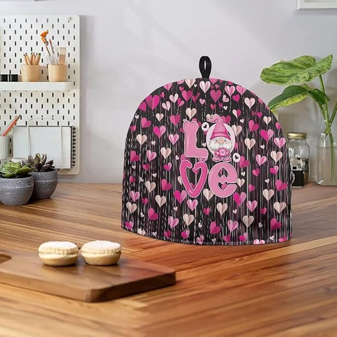 Gnomes Tea Cozy for Teapot Insulated Love Tea Cozies Covers Black Kettle Kitchen Dust Cover Home Decorative Teapot Dust Protector