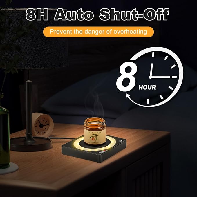 3 in 1 Coffee Mug Warmer with 15W Wireless Charger and Night Light for Home Office Desk Use with Auto Shut Off for Heating Coffee, Beverage, Milk, Tea, Hot Chocolate and Candle Wax
