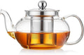 Glass Teapot with Removable Infuser, 27 oz/800ml Glass Tea Pot Small Borosilicate Tea Steeper Kettle with Loose Leaf Tea Strainer For Flower Blooming Tea, ClearTea Maker Pitcher