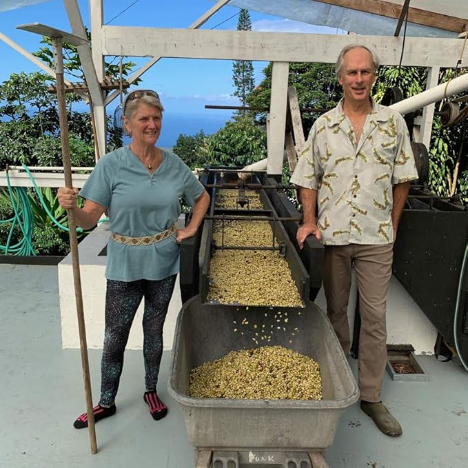 100% Kona Coffee PEABERRY – GROUND, Almost Dark roast, Single estate gourmet coffee, 8 ounces, ships direct from Domain Kona Coffee, farm fresh