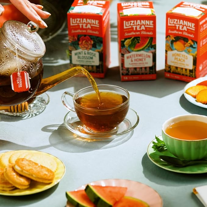 Luzianne Southern Blends Honeyed Peach Flavored Herbal Tea Bags, 18ct (Pack of 1)