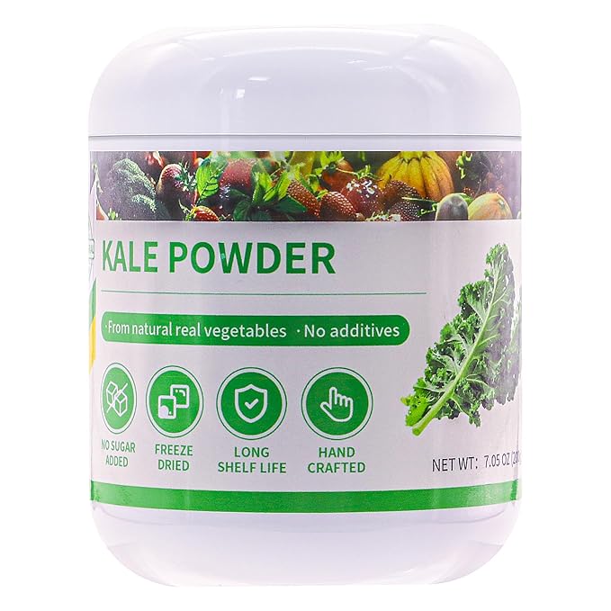 GaoGaoFen Kale Powder,7.05oz/200g, Natural Fresh Vegetable Powder,Green Superfood for Kale Drink,Cooking Salad Seasoning,Tea,Gluten Free