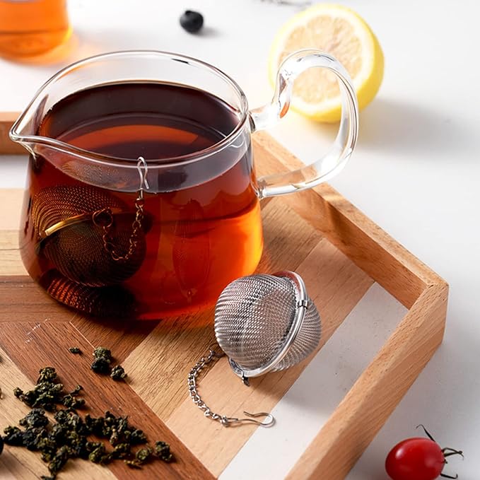 2PCS Tea Infuser, Upgraded 2.7 IN Tea Strainer, Premium Tea Infusers for Loose Tea, Tea Steeper, Tea Ball for Tea Flavoring Herbal Spices Seasonings