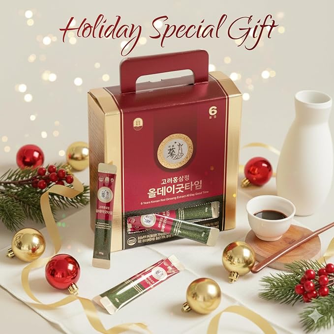 6-Year Korean Red Ginseng Extract Shot, HACCP Certified, Caffeine Free, Formulated with 12+ Traditional Korean Herbal Ingredients -Parent (100sticks, AlldayGoodtime)