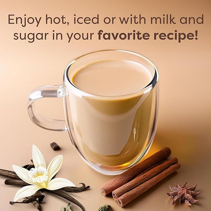 Waka Vanilla Chai Tea Powder Mix - 100% Tea Leaves from India, Natural Spices, Unsweetened Vegan Tea Powder - No Sugar, No Additives, Up to 195 Cups (4.5oz Pouch, 195 Servings)