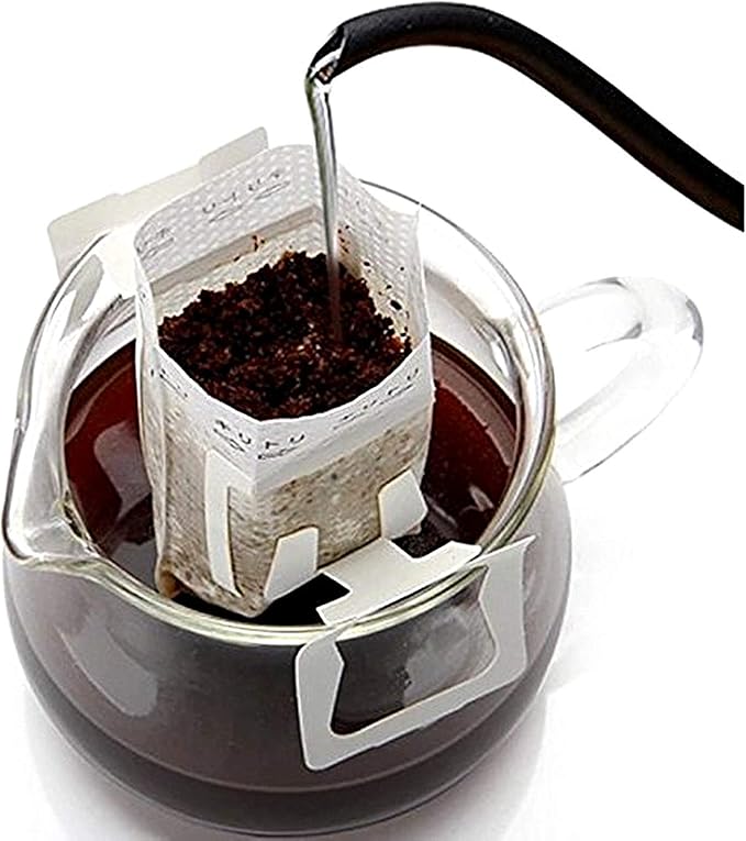 Coffee Filter Paper Bag 100 pieces, Hanging Ear Drip Coffee Bag Single Serve Disposable Drip Coffee Filter Bag Perfect for House, Travel, Office Daily (100)