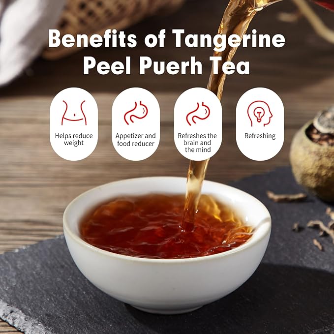 YUANSHENG Puerh Tea Premium Tangerine Peel Pu-erh Tea 7.05oz(200g), Xiao Qing Gan Puerh Xinhui ChenPi Pu'er Citrus with Strong Citrus Scent, Fermented Menghai Puer陈皮普洱茶 普洱小青柑 广东新会小青柑 云南勐海普洱茶