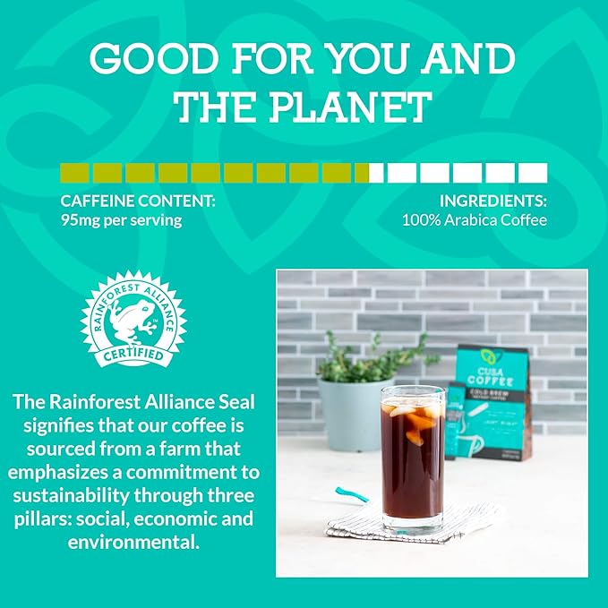 Cusa Tea & Coffee | Premium Instant Light Roast | Rainforest Alliance Certified Arabica Beans | Hot or Cold Brew Drink Mix Packets (30 Single Servings)