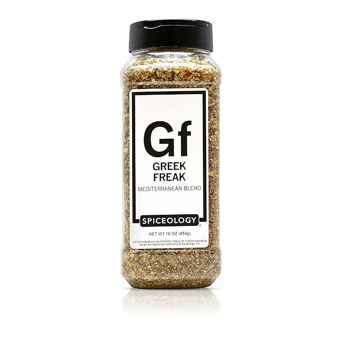 Spiceology – Greek Freak Mediterranean Seasoning – Greek Herbs & Spices for Chicken, Potatoes, Salad, Gyros, Pasta & Pizza – Fresh-Ground, Chef-Crafted Mediterranean Blend – 16 oz