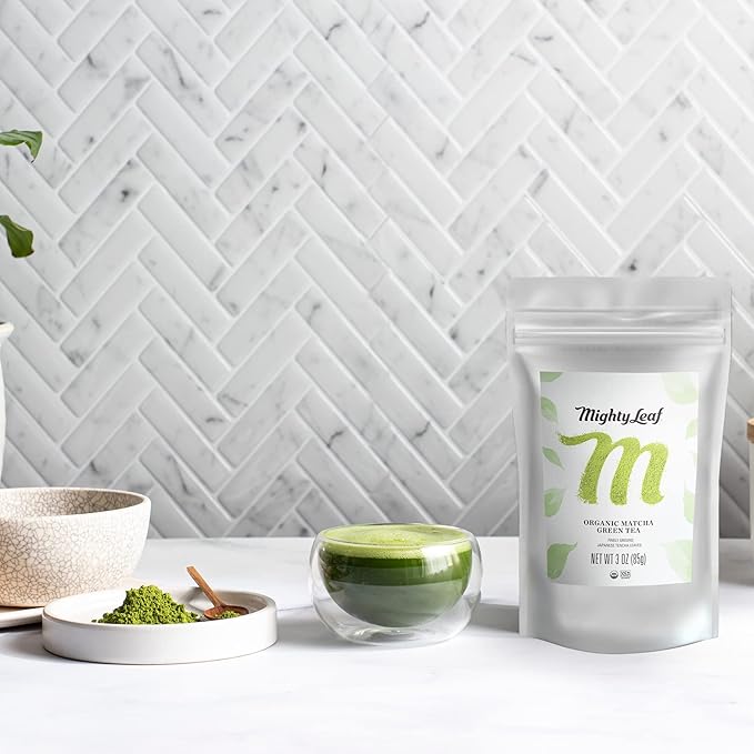Mighty Leaf Organic Matcha Green Tea Powder, 100% Japanese Matcha, Unsweetened, 3 oz Bag