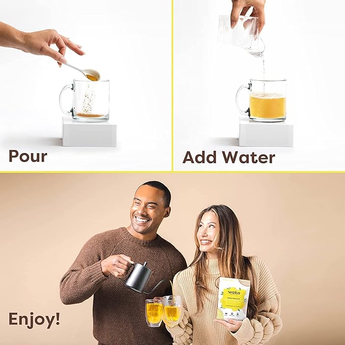 Waka Instant Tea Mix, 2 Bag Bundle - 100% Tea Leaves, No Additives, Unsweetened Tea Powders - Raspberry Flavored & Lemon Flavored Green (4.5oz Each)