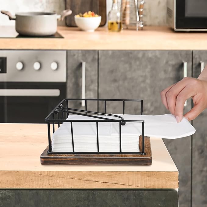 Elegant Wooden Base Paper Holder – Stable, Durable, and Stylish Kitchen Dispenser