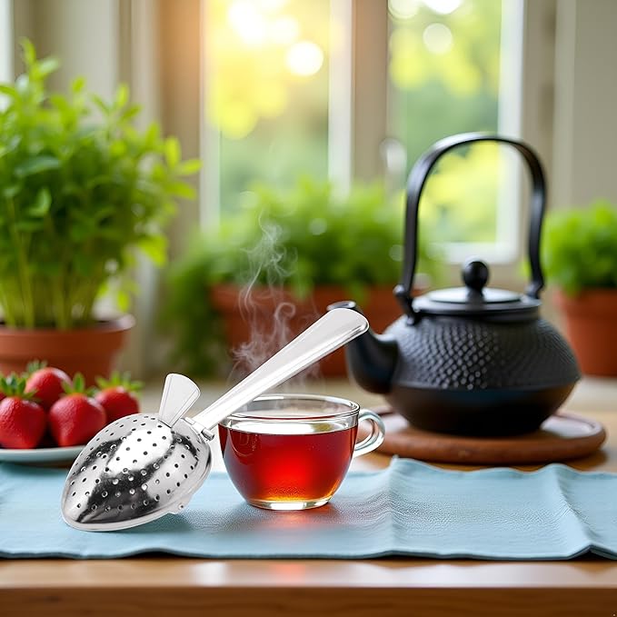 1pc Silver Stainless Steel Tea Infuser Strainer Spoon Loose Leaf Filter Herbs Spice NEW!Tea Strainers and Filters About 15cm in length