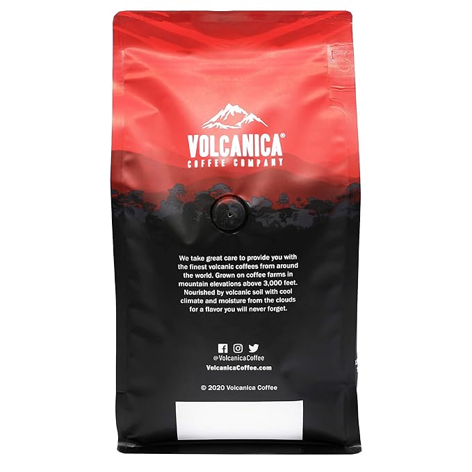 Volcanica Coffee Hazelnut Flavored Decaf Coffee, Whole Bean, 16-ounce