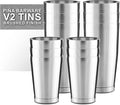Piña Barware Stainless Steel Commercial Bar Boston Shaker Tin Set - 28oz. & 18oz. / Brushed Finish (V2-6 Pairs, Commercial Bar Pack)
