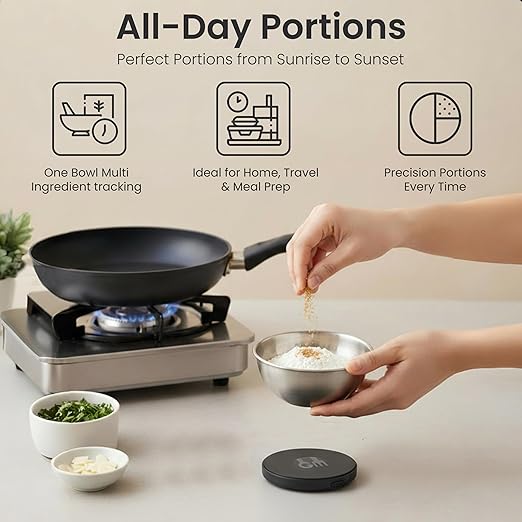 Food Scale, Portable, Rechargeable Travel Size. Smart Calories Calculator for Weight Loss, Nutrition, Diabetes, Meal Prep, Diet - Pocket Digital Coffee Scales - Free GOURMETMILES App