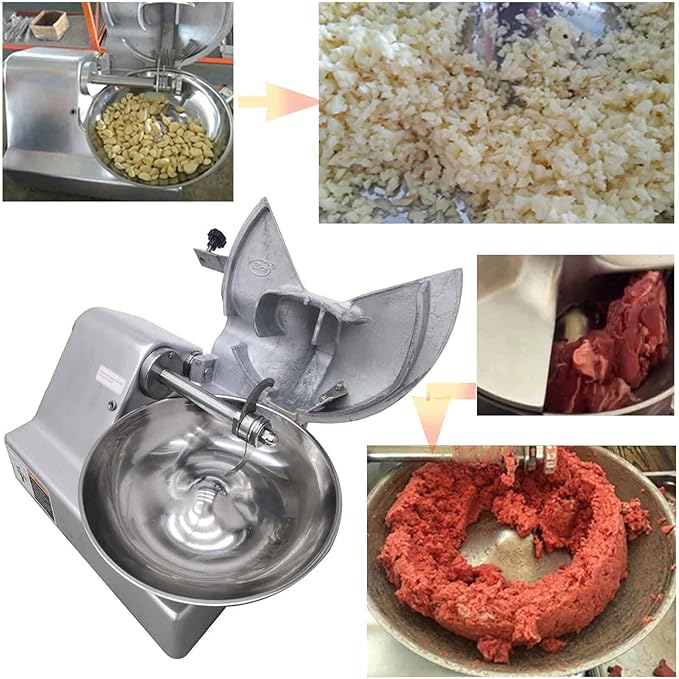 110V 5.5L Meat Vegetable Food Chopper Processor, Prep Food Processor, 550W Food Chopper with Partially Open Pot, Commercial Stainless Steel Blade Electric Shredder