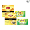 Lipton Lemon Green Tea, & Lemon Black Tea 20CT (2ea) (Variety Pack)